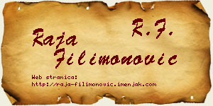 Raja Filimonović vizit kartica
